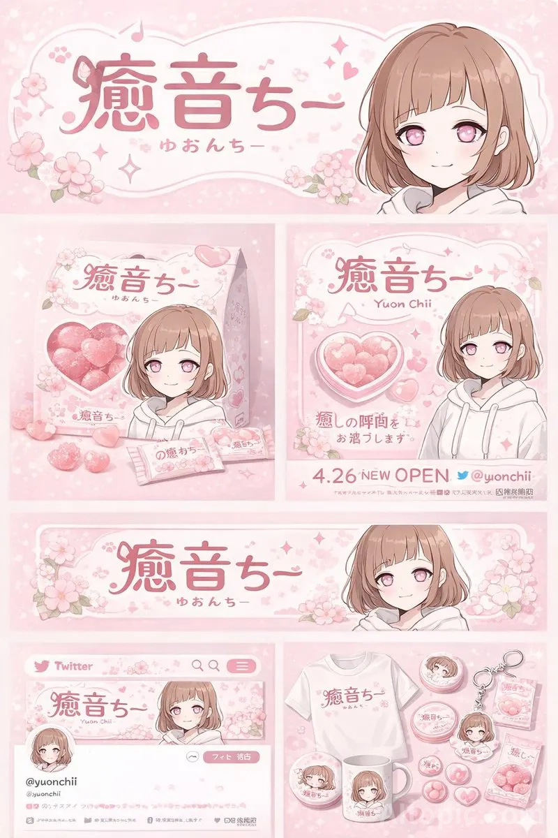 Anime Character Brand Identity &amp; Merchandise Design Project