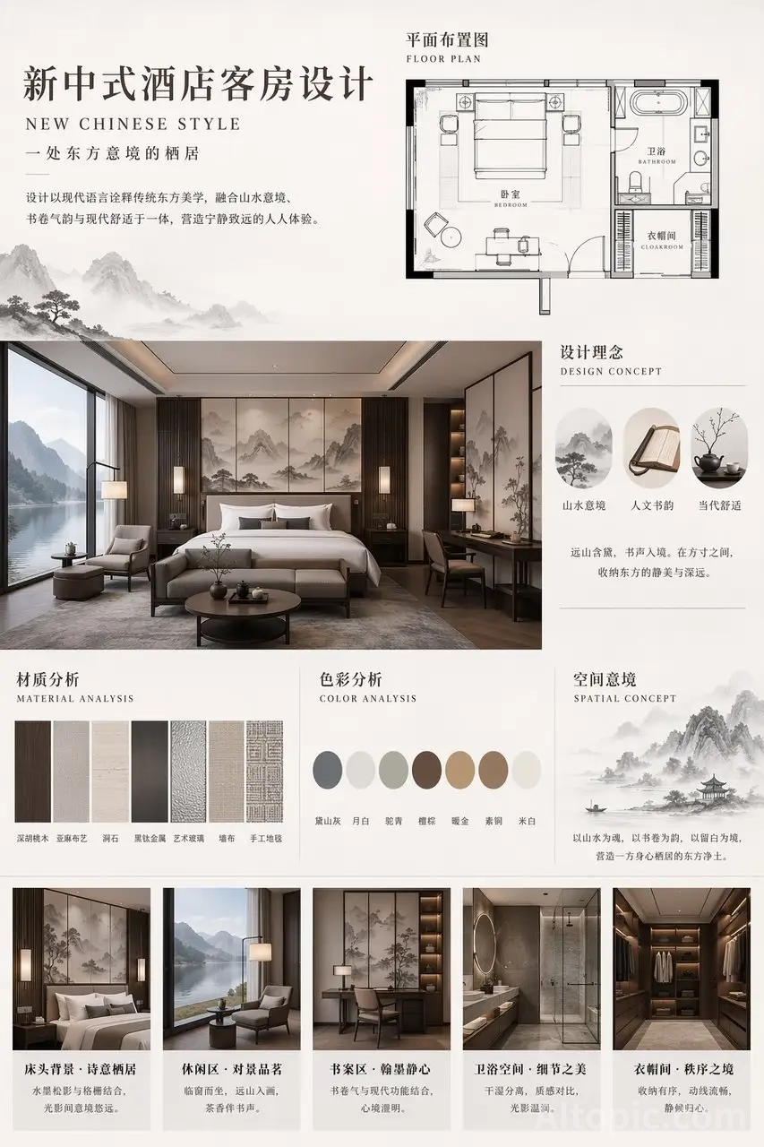 New Chinese Style Hotel Room Design – A Dwelling of Eastern Serenity