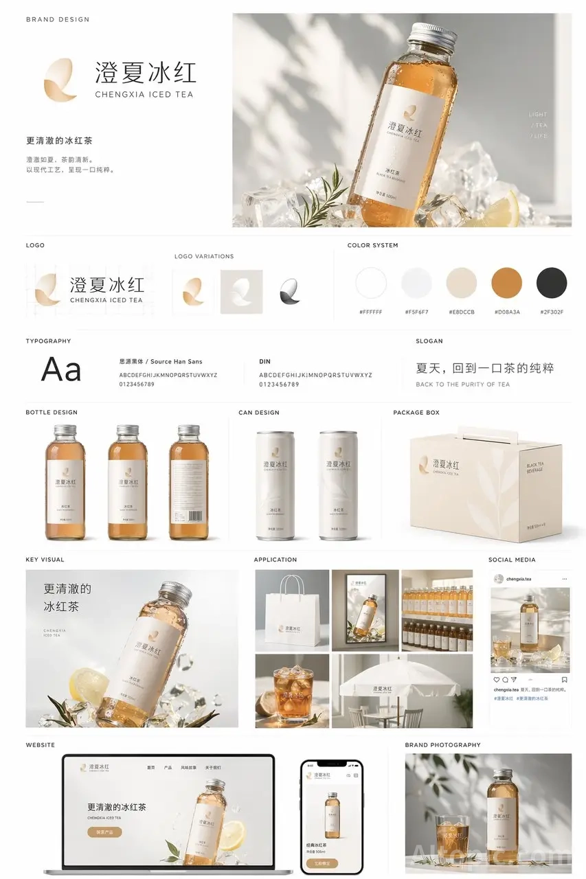 Premium Iced Tea Brand Identity – Complete Visual System