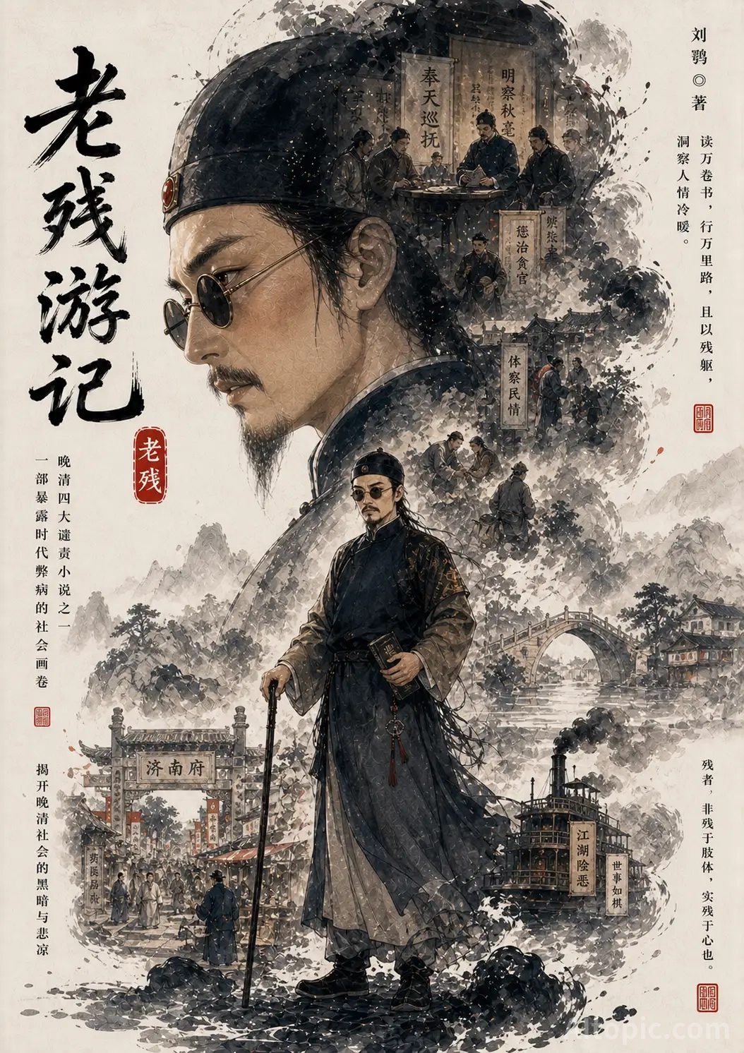 Lao Can Travels: A Late Qing Dynasty Ink Wash Poster