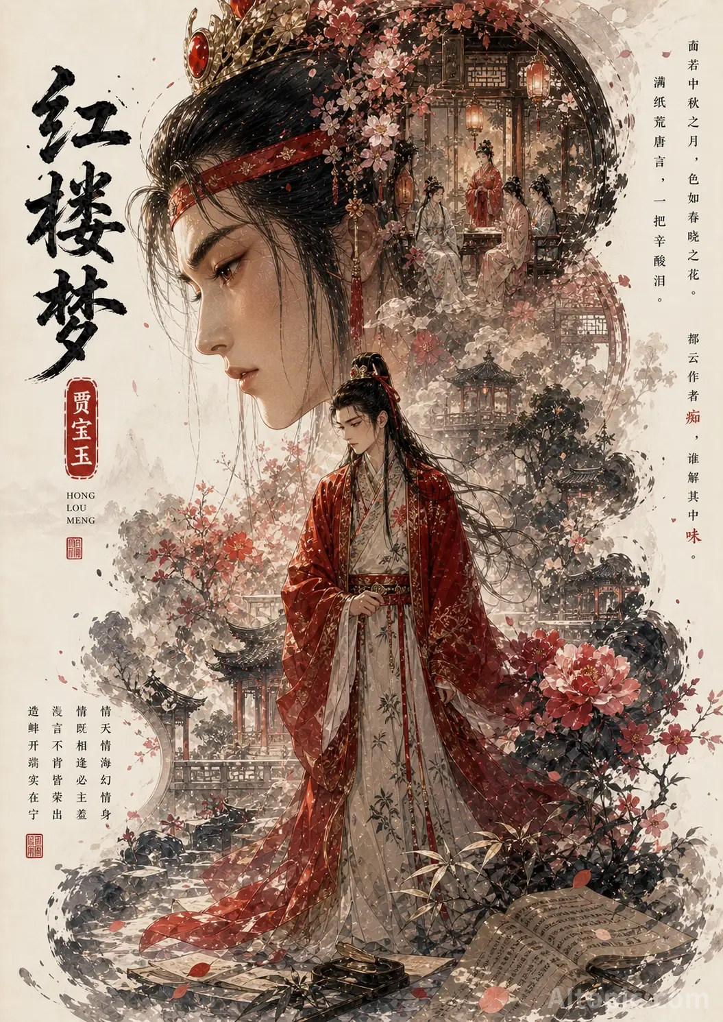 Dream of the Red Chamber: Jia Baoyu Artistic Poster